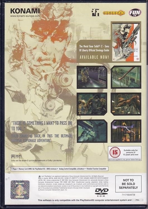 Metal Gear Solid 2 Sons of Liberty - PS2 (B Grade) (Genbrug)